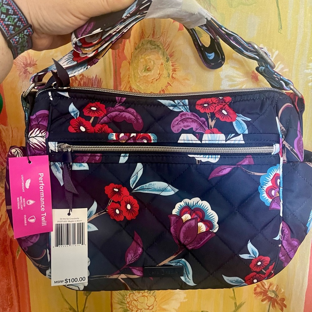 Vera Bradley:  On the Go Crossbody SKU 25227-U03 / Mayair in Bloom - NWT!!